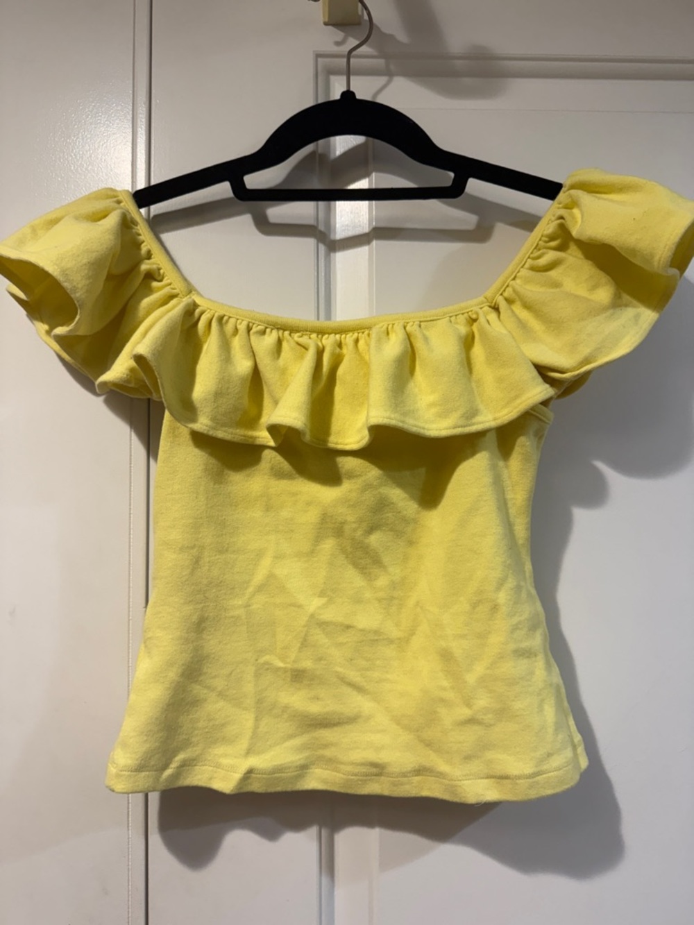 Maeve Yellow Off-Shoulder Ruffle Top - Picture 4 of 4